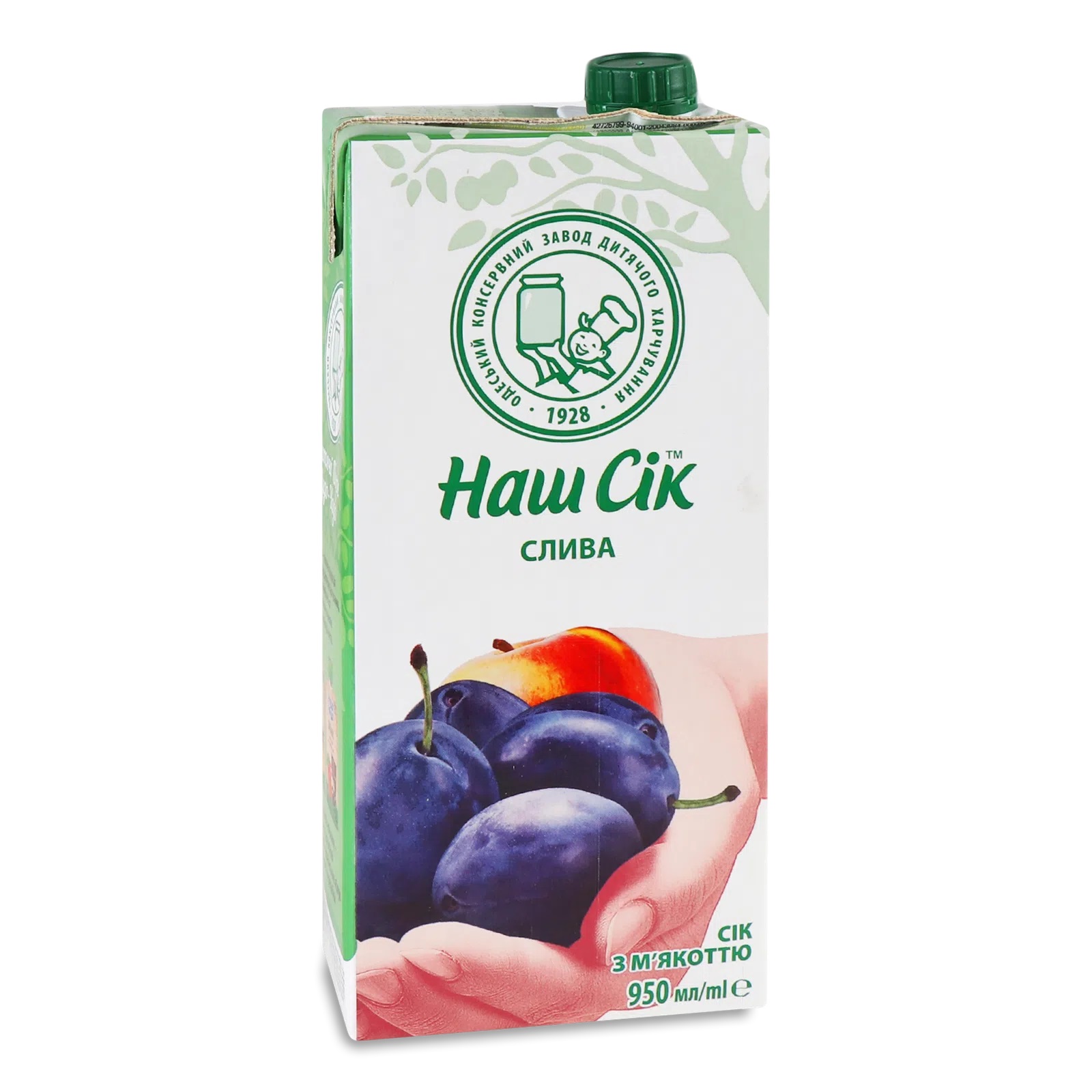 Сливовий сiк з м`якоттю ТМ Наш Сік slim 0,95л